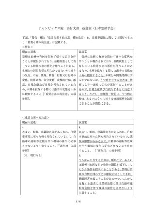 チャンピックス錠添付文書改訂案(日本禁煙学会)