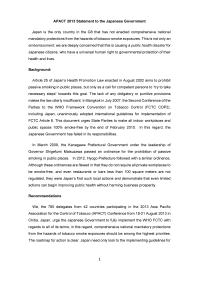 APACT 2013 Statement to the Japanese Government